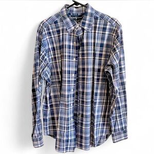 Ralph Lauren Navy and White Plaid Shirt